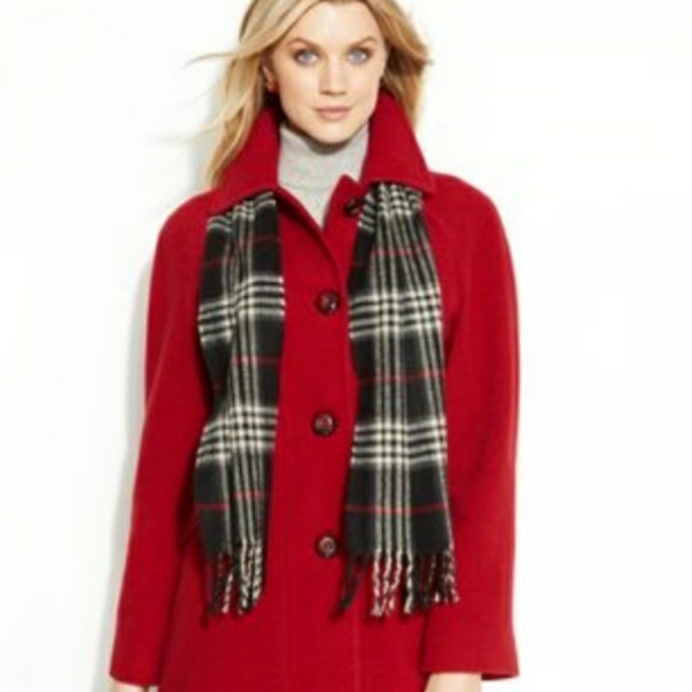 London Fog Women's Red Winter Pea Coat - Picture 1 of 8
